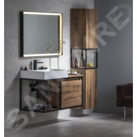 Sapho Sort LED - Mirroir avec éclairage LED, 1000x700 mm, noir mat ST100
