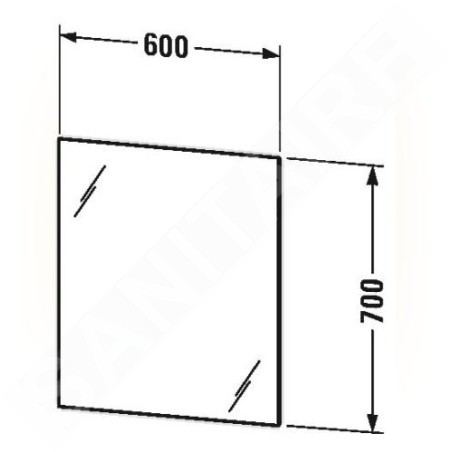 Duravit Miroirs - Miroir 700x600 mm, avec éclairage LED et chauffage LM7825D00000000