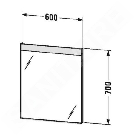 Duravit Miroirs - Miroir 700x600 mm, avec un éclairage LED LM7835000000000