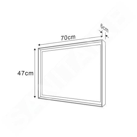 Sapho Sort LED - Mirroir avec éclairage LED, 470x700 mm, noir mat ST047