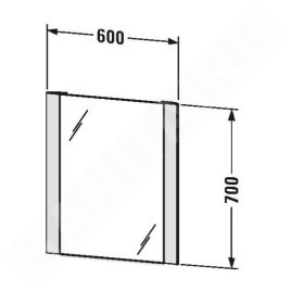 Duravit Miroirs - Miroir 700x600 mm, avec un éclairage LED LM7865000000000