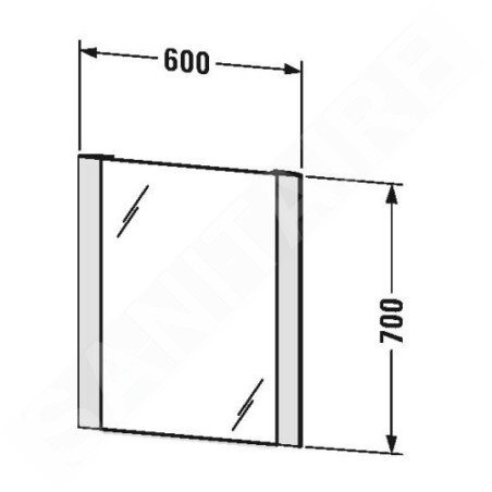 Duravit Miroirs - Miroir 700x600 mm, avec un éclairage LED LM7865000000000