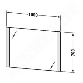 Duravit Miroirs - Miroir 1000x700 mm, avec un éclairage LED LM7867000000000