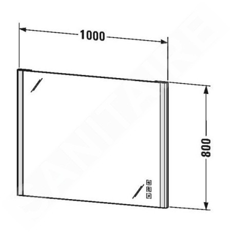 Duravit XSquare - Miroir 1000x800 mm, avec éclairage et chauffage LED XS7013000000000