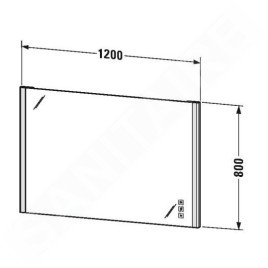 Duravit XSquare - Miroir 1200x800 mm, avec éclairage LED et chauffage XS7014000000000