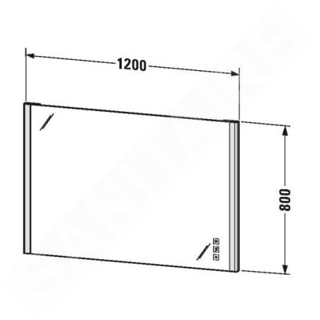 Duravit XSquare - Miroir 1200x800 mm, avec éclairage LED et chauffage XS7014000000000
