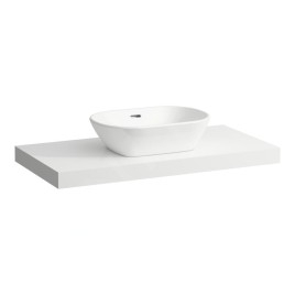 Laufen Lani - Comptoir pour lavabo, 99 cm, découpe au centre, blanc mat H4046611122601