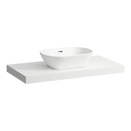 Laufen Lani - Comptoir pour lavabo, 99 cm, découpe au centre, blanc mat H4046611122601