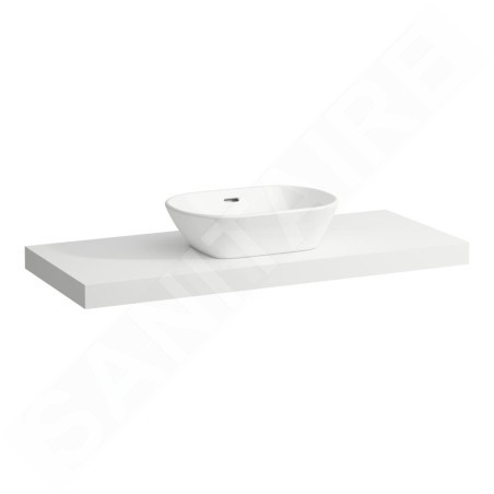 Laufen Lani - Comptoir pour lavabo, 118 cm, découpe au centre, blanc mat H4046711122601