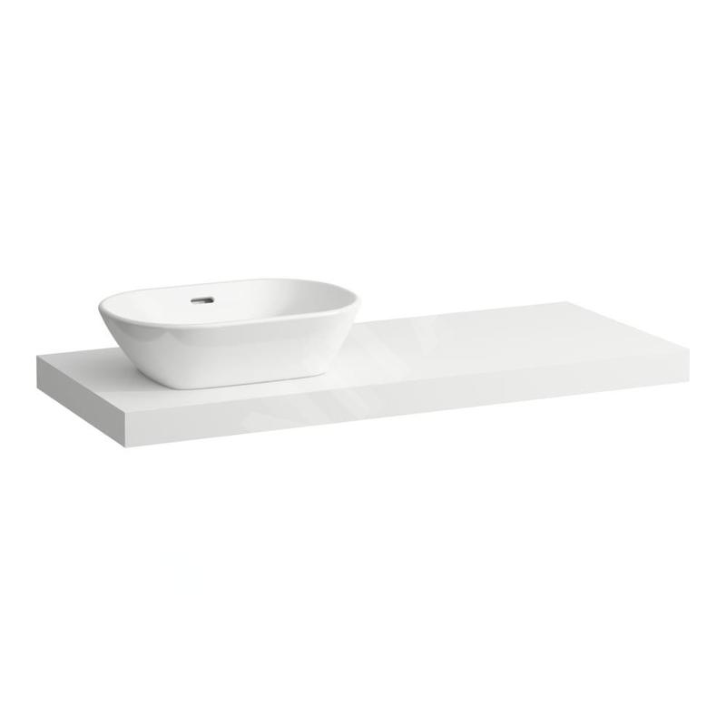 Laufen Lani - Comptoir pour lavabo, 118 cm, découpe à gauche, blanc mat H4046721122601