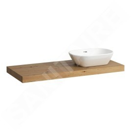 Laufen Lani - Comptoir pour lavabo, 118 cm, découpe à droite, chêne H4046731122671