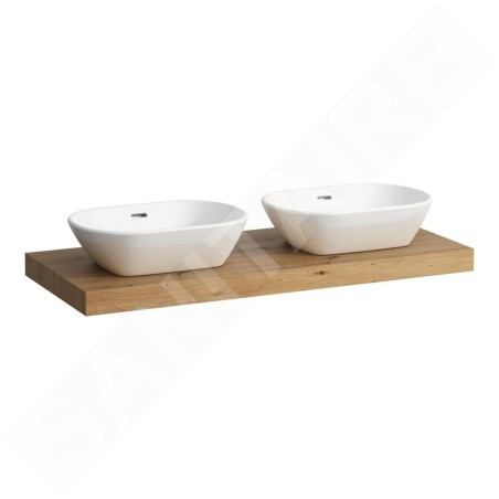 Laufen Lani - Comptoir pour lavabo, 118 cm, découpe G/D, chêne H4046741122671