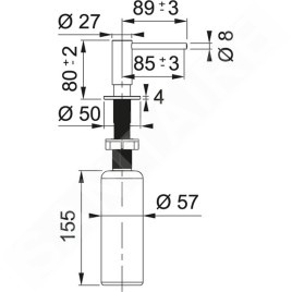 Franke Atlas Neo - Distributeur de détergent 350 ml, anthracite 112.0625.485