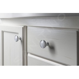 Sapho Accessoires - Poignée de meuble, chrome/blanc 12310