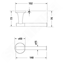 Duravit Starck T - Porte-rouleaux, noir mat 0099374600