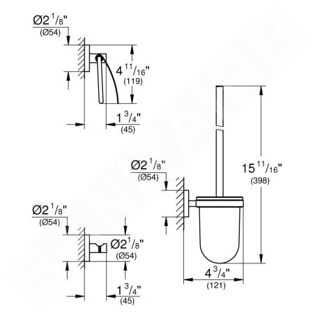 Grohe Essentials - Ensemble d'accessoires pour toilette, 3 en 1, supersteel 40407DC1