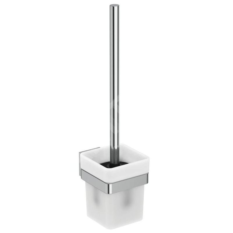 Ideal Standard IOM Square - Brosse WC avec support, verre mat / chrome E2194AA