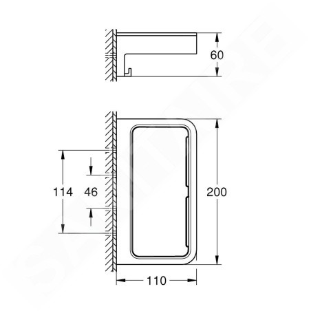Grohe QuickFix Start Cube - Étagère, longueur 20 cm, supersteel 41107DC0