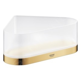 Grohe Selection - Tablette de douche, avec support, d'angle, verre/Cool Sunrise 41038GL0