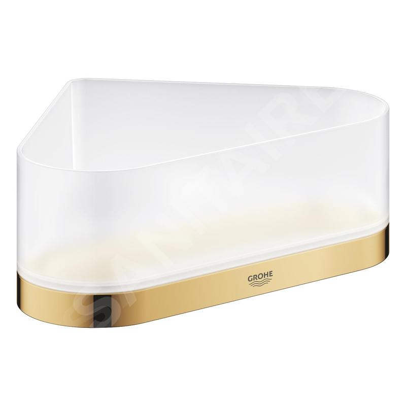 Grohe Selection - Tablette de douche, avec support, d'angle, verre/Cool Sunrise 41038GL0