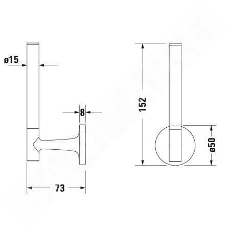 Duravit Starck T - Porte-rouleaux de rechange, noir mat 0099394600