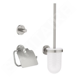 Grohe QuickFix Start - Set d’accessoires pour toilette 3 en 1, supersteel 41204DC0