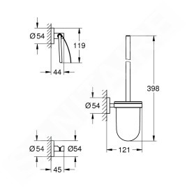 Grohe QuickFix Start - Set d’accessoires pour toilette 3 en 1, supersteel 41204DC0