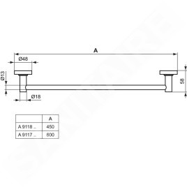 Ideal Standard IOM - Porte-serviettes, 450 mm, chrome A9117AA