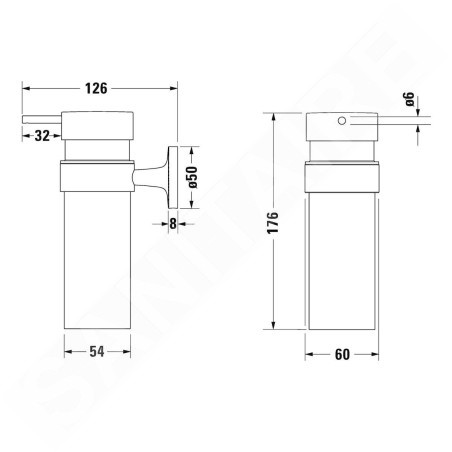 Duravit Starck T - Distributeur de savon avec support, chrome/verre dépoli 0099351000