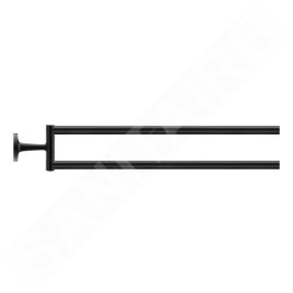 Duravit Starck T - Porte-serviettes double, rotatif, longueur 465 mm, noir mat 0099414600