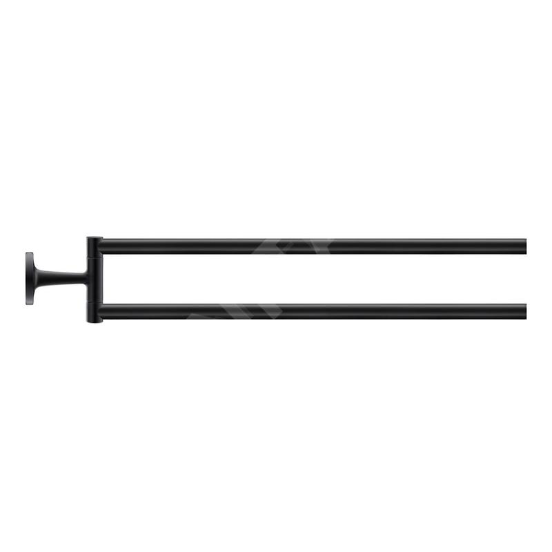 Duravit Starck T - Porte-serviettes double, rotatif, longueur 465 mm, noir mat 0099414600