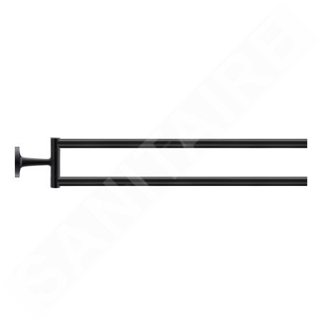 Duravit Starck T - Porte-serviettes double, rotatif, longueur 465 mm, noir mat 0099414600