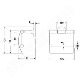 Duravit Starck T - Porte-rouleaux avec couvercle, noir mat 0099404600
