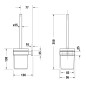 Duravit Karree - Brosse de toilette avec support, chrome/verre dépoli 0099571000