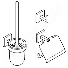 Grohe QuickFix Start Cube - Ensemble d'accessoires pour toilette, 3 en 1, supersteel 41123DC0
