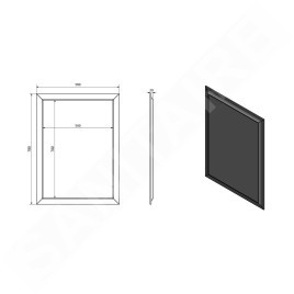 Sapho Miroirs - Miroir Valeria dans un cadre 580x780 mm, platine NL393