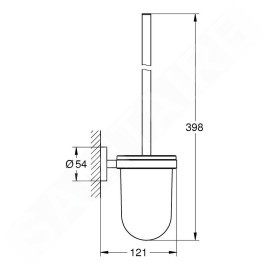 Grohe QuickFix Start - Brosse de toilette avec support mural, verre/supersteel 41185DC0