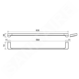 Ravak 10° - Porte-serviettes, 630 mm, noir X07P561