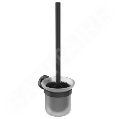Ideal Standard IOM - Brosse WC avec support, noir / verre satiné A9119XG