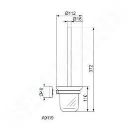 Ideal Standard IOM - Brosse WC avec support, noir / verre satiné A9119XG