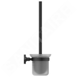 Ideal Standard IOM - Brosse WC avec support, noir / verre satiné A9119XG