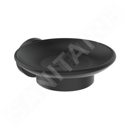 Ideal Standard IOM - Porte-savon avec support, verre satiné noir/ noir soyeux A7929XG