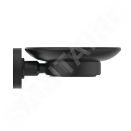Ideal Standard IOM - Porte-savon avec support, verre satiné noir/ noir soyeux A7929XG