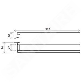 Ravak 10° - Porte-serviettes pivotant, 450 mm, noir X07P564
