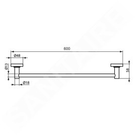 Ideal Standard IOM - Porte-serviettes, 600 mm, chrome A9118AA
