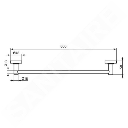 Ideal Standard IOM - Porte-serviettes, 600 mm, chrome A9118AA