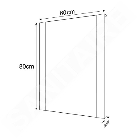 Sapho Miroirs - Miroir Durango 600x800 mm, avec éclairage LED et capteur sans contact DG060