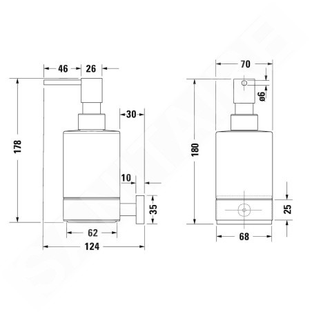 Duravit Karree - Distributeur de savon avec support, chrome/verre dépoli 0099541000