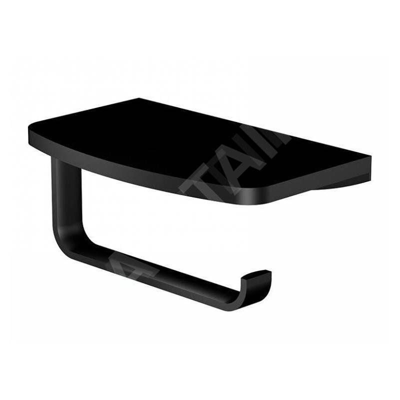 Steinberg 450 - Porte-papier toilette avec étagère, noir mat 450 2820 S