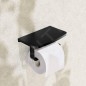 Steinberg 450 - Porte-papier toilette avec étagère, noir mat 450 2820 S